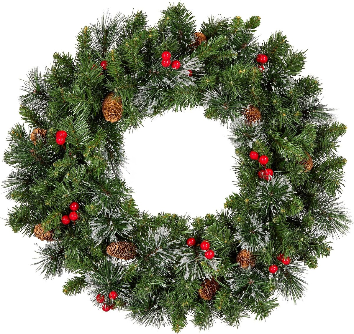 National Tree Company 24-inch pre-lit Crestwood Spruce wreath