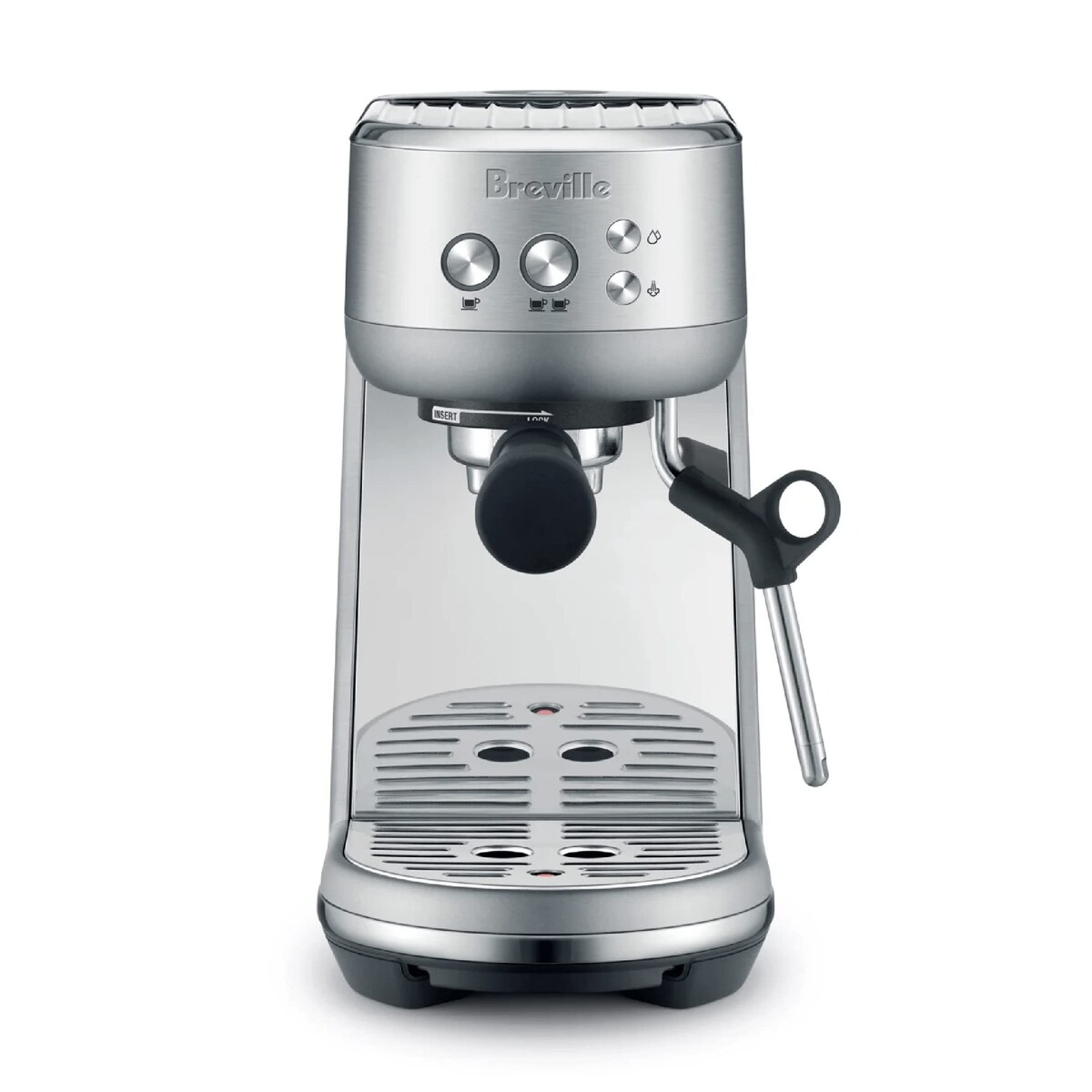 Compact stainless steel espresso machine