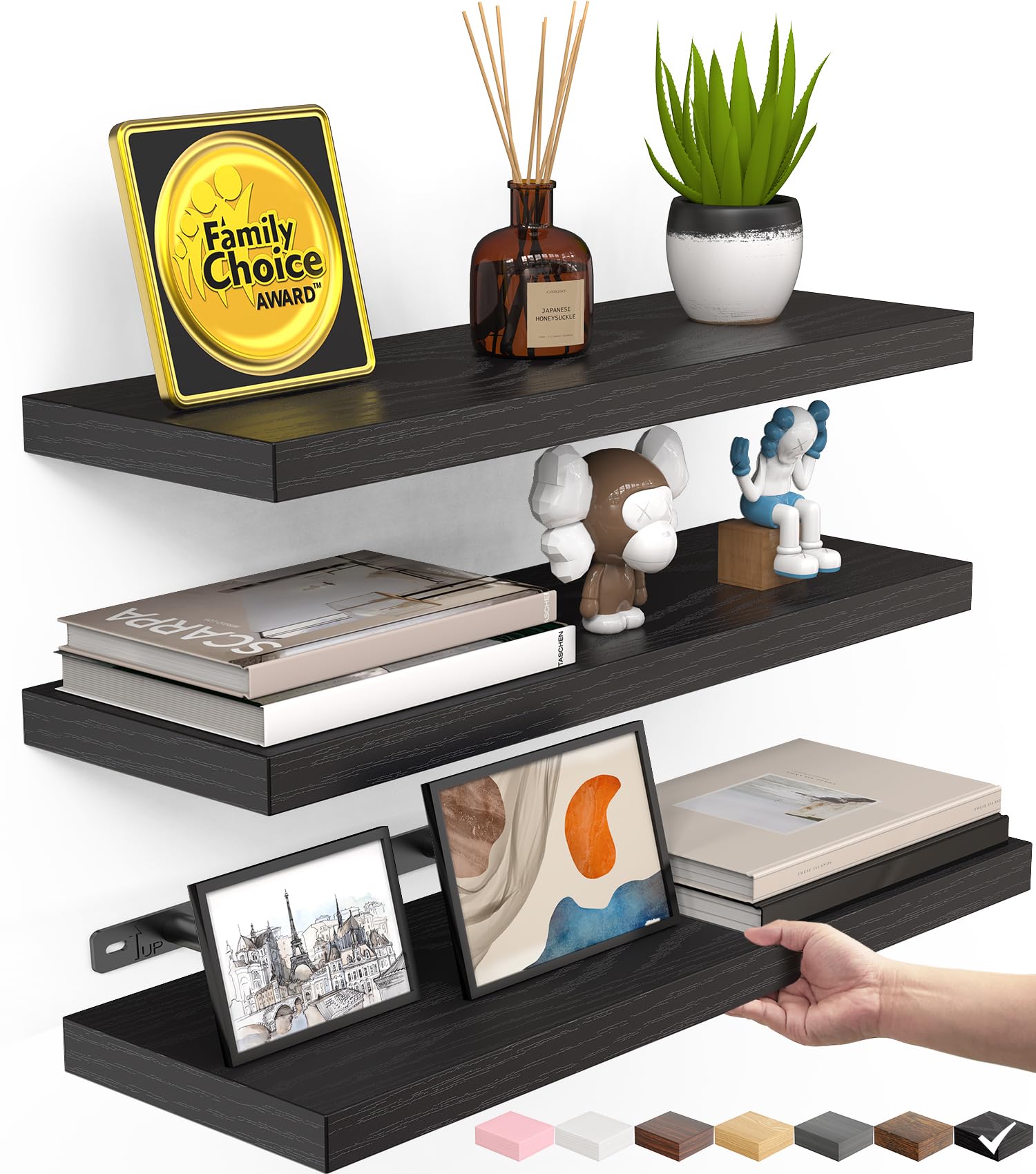 BAYKA 15.7-inch floating shelves, set of 3 product image