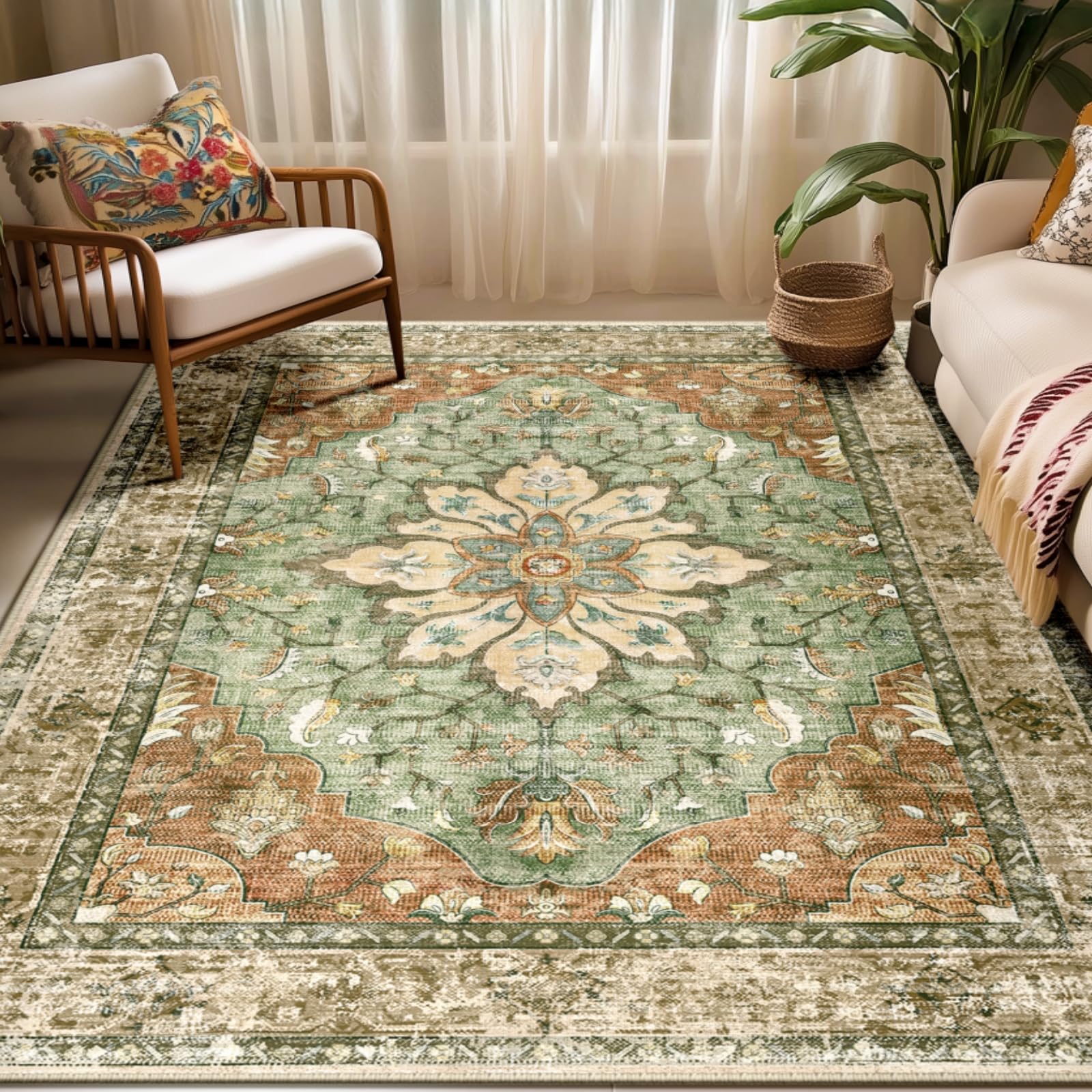 RELEANY 5×7 washable vintage area rug product image