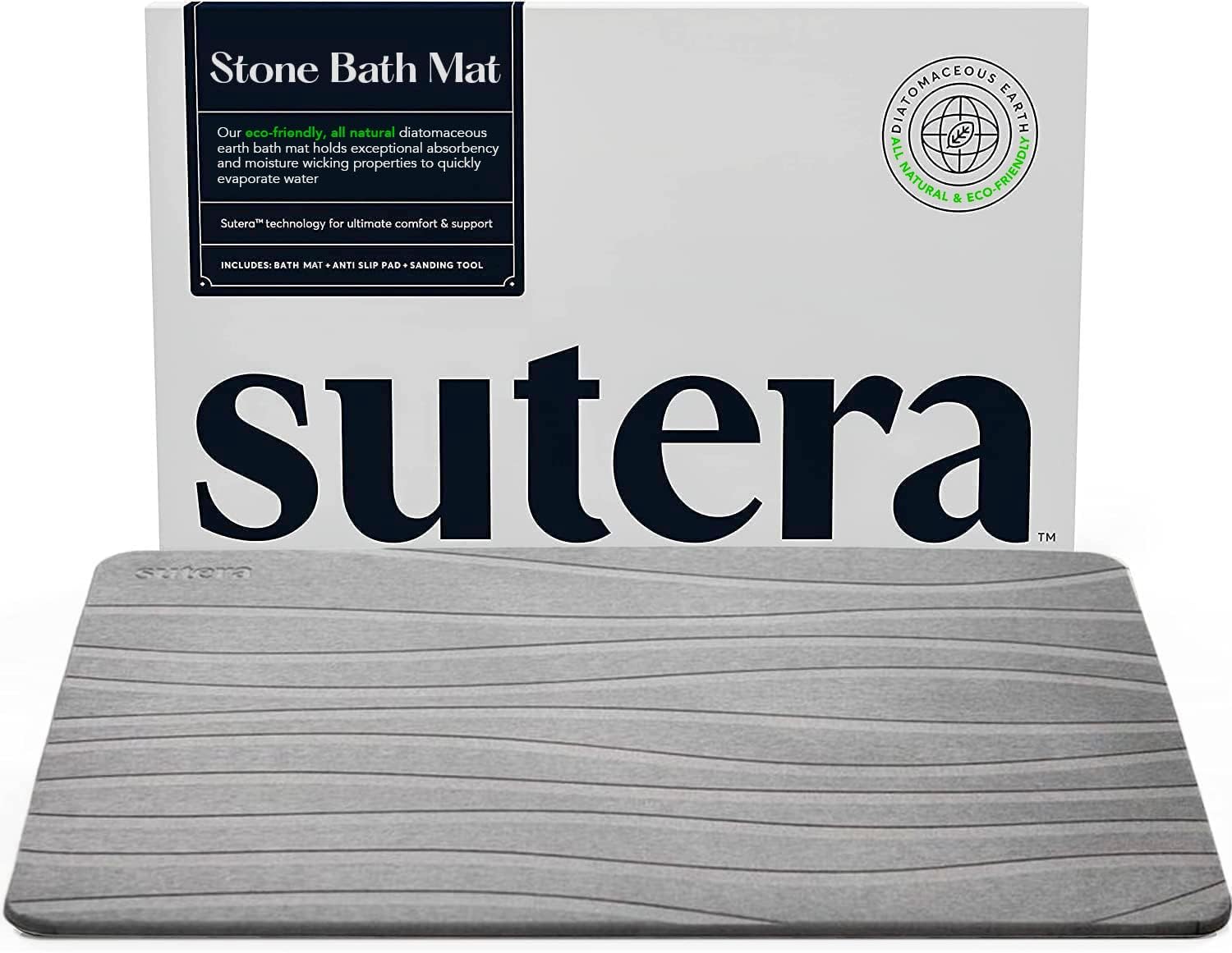 SUTERA stone bath mat, gray — listing photo