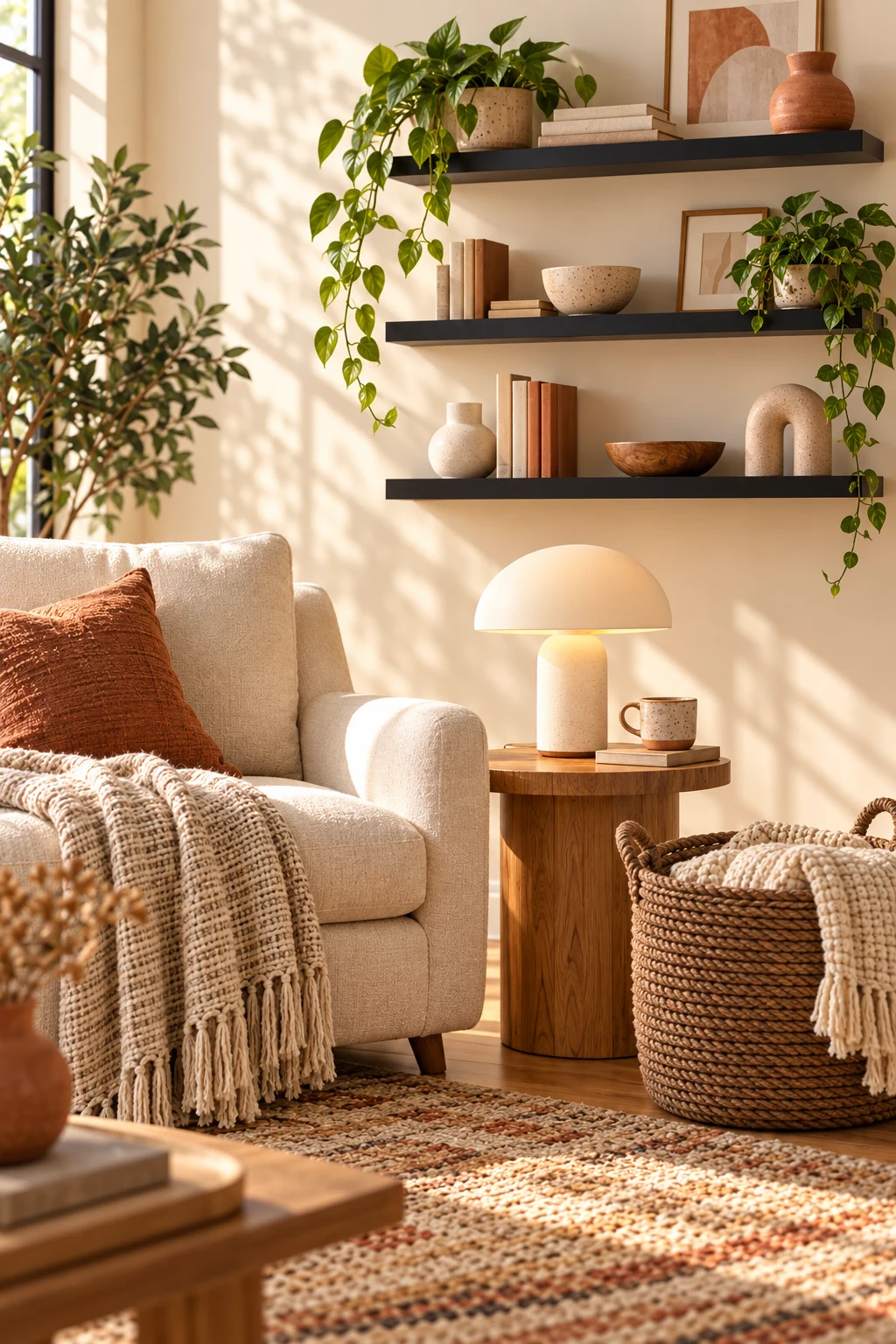 AI-generated boho reading room inspiration